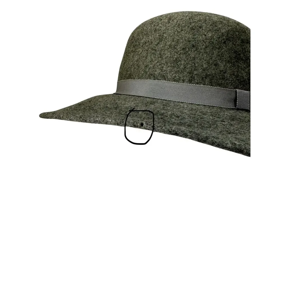 Vintage ‘80s Betmar 100% Wool Gray Wide Brim Fedora Hat w/ Attached Scarf